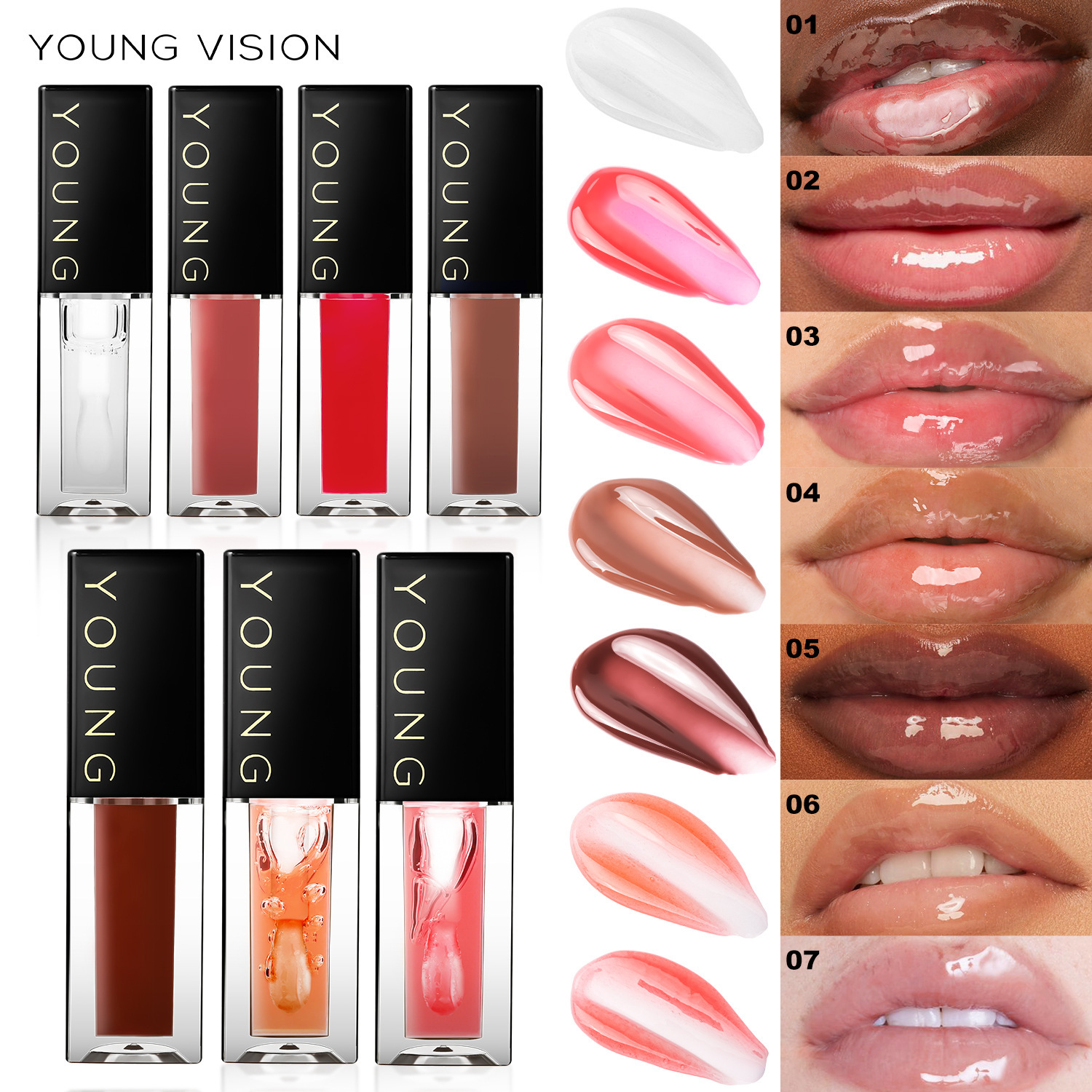 YOUNG VISION 7色唇油 鏡面水光修護唇彩