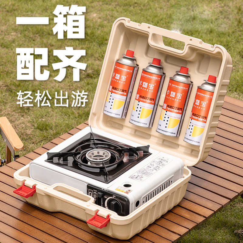 探险者卡式炉户外炉具便携式大功率卡磁炉露营瓦斯气罐全套收纳