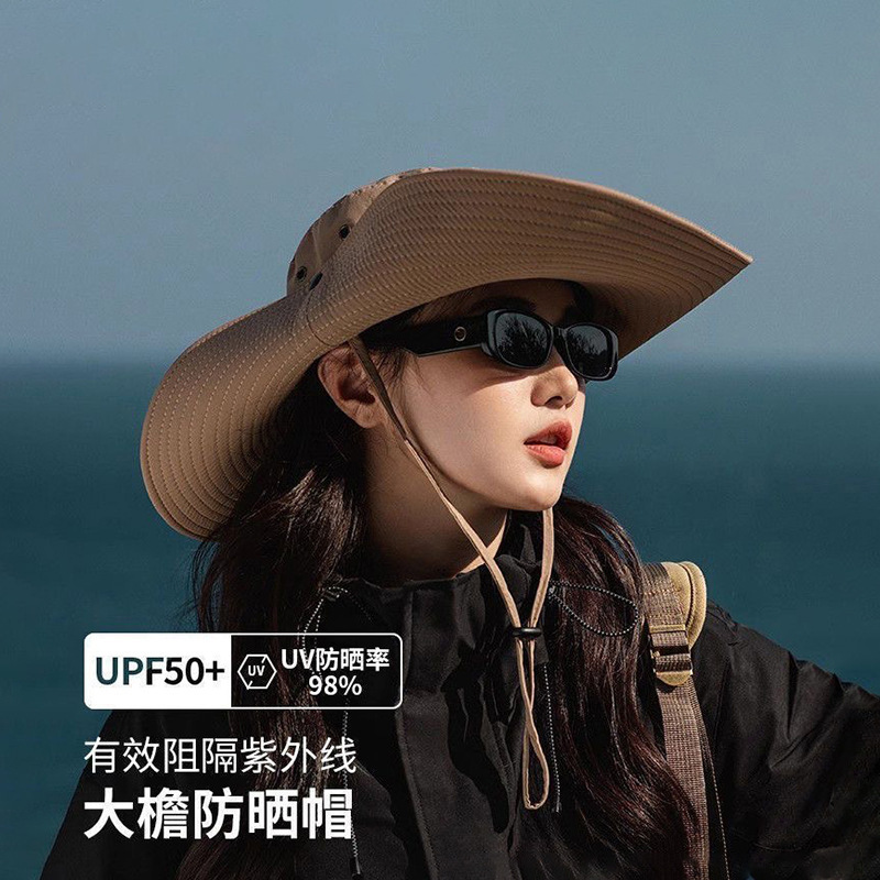 登山帽露营帽2025秋季防水渔夫帽女防晒户外西部牛仔尼龙速干帽子