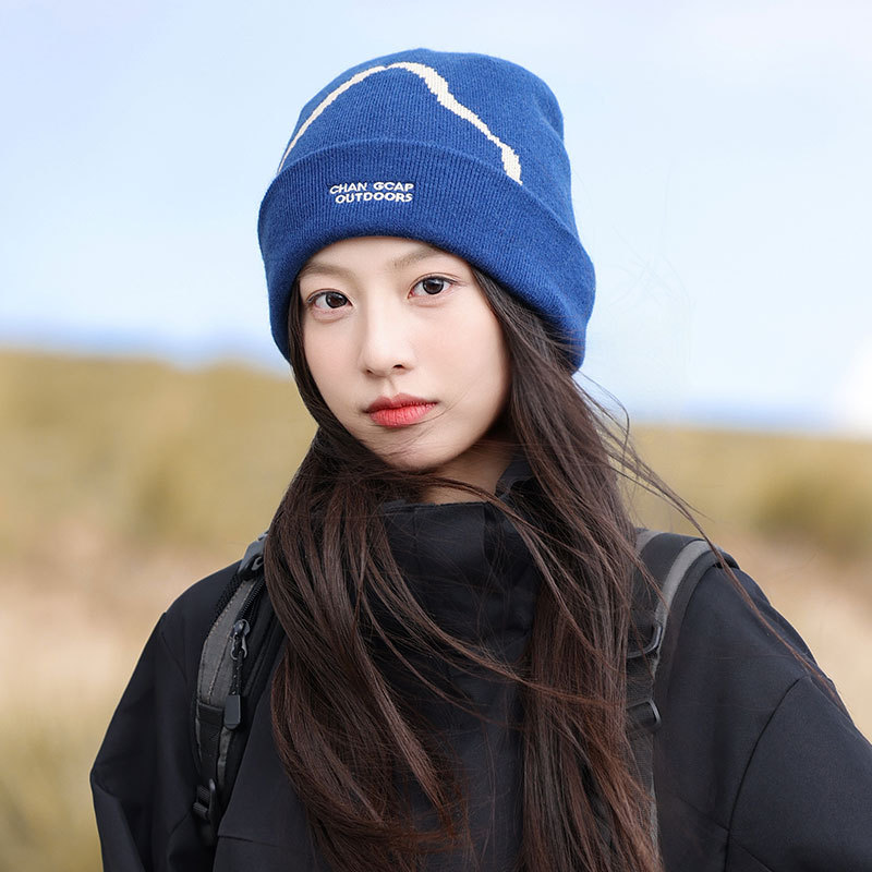 跨境简约针织保暖帽子女士秋冬季包头堆堆帽户外男运动骑车毛线帽