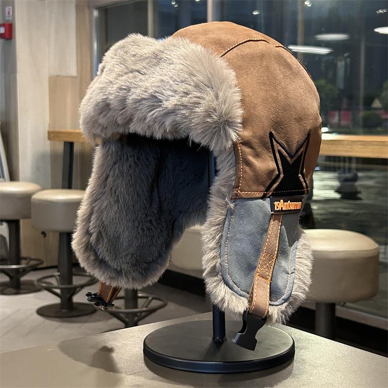 雷锋帽男女冬季加绒加厚保暖骑行护耳帽东北户外防风滑雪飞行员帽